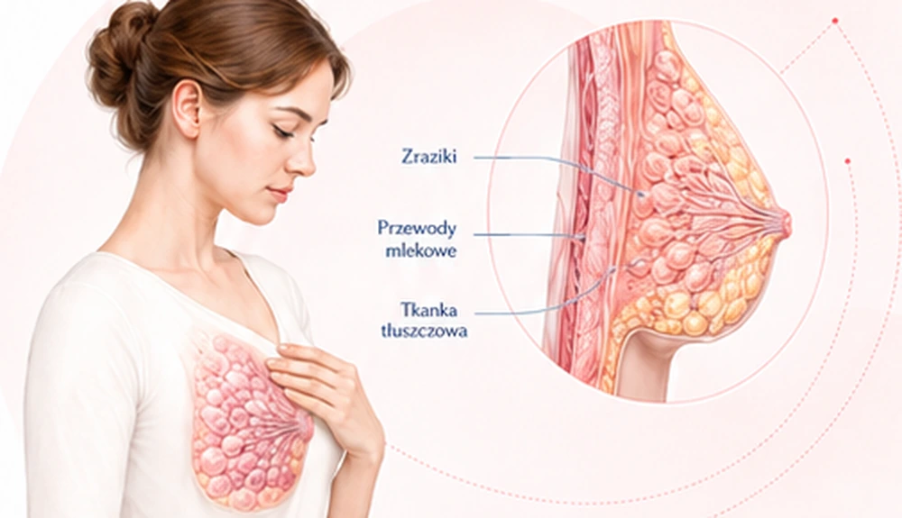 Profesjonalna ilustracja medyczna anatomii piersi